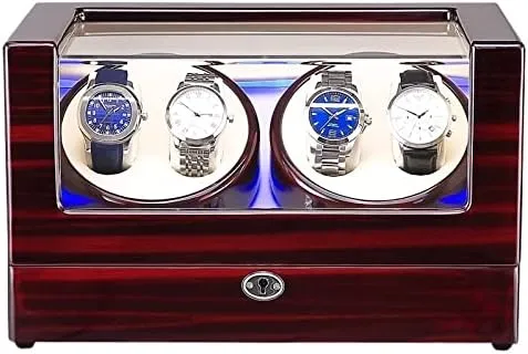: 0) (7) Watch Winder Watch Winding Device High-Gloss Paint Shaker Household tic consolidate grounding colossal LED Light Watch Box Business Collection Maintenance (Color : 6 Size 