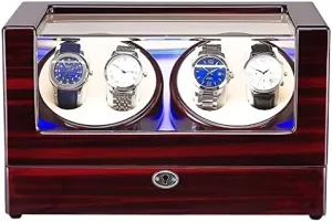 : 0) (7) Watch Winder Watch Winding Device High-Gloss Paint Shaker Household tic consolidate grounding colossal LED Light Watch Box Business Collection Maintenance (Color : 6 Size 
