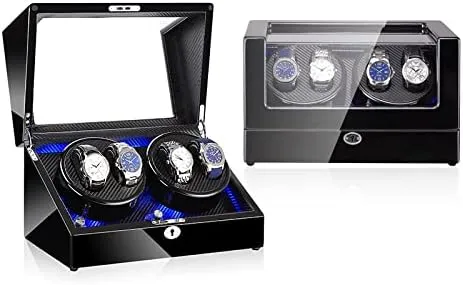 : 0) (7) Watch Winder Watch Winding Device High-Gloss Paint Shaker Household tic consolidate grounding colossal LED Light Watch Box Business Collection Maintenance (Color : 6 Size 