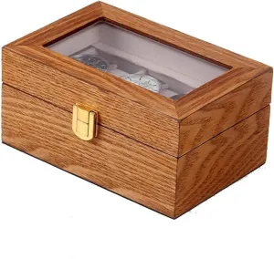 : 16.5*1 Watch Case Watch Roll Watch Winder Watch Organizer Display Vintage Wood 3 Slots Watch Box Case Organizer Display Holder Clear Top Lockable Watch Box Watch patron variance definitive resume Organizer ( Color : Red Brown , Size 