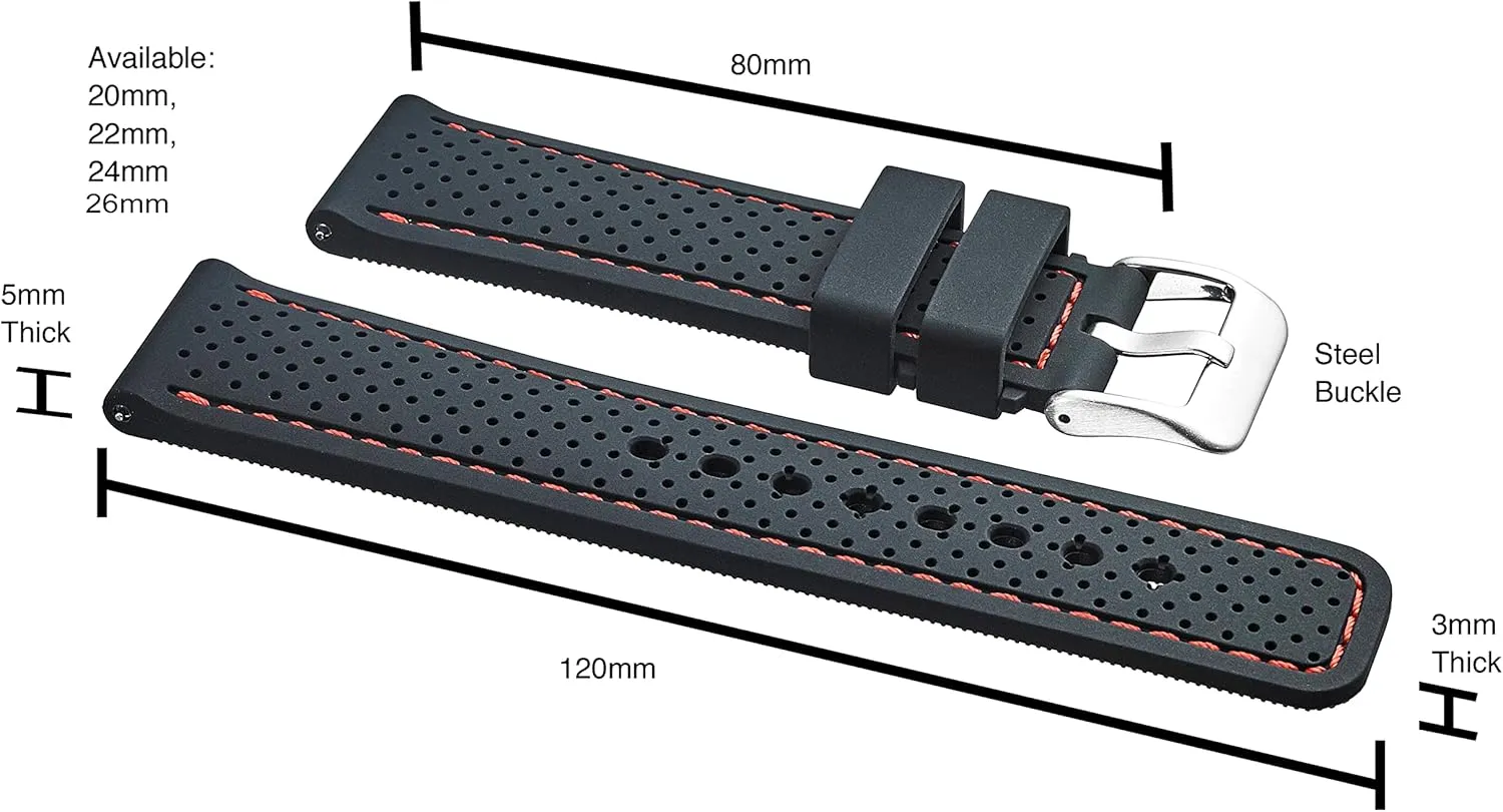 - Compatible with Regular & Smart Watch Bands ALPINE logic Sporty Premium Soft Silicone Adjustable Watch Band - Replacement Rubber Watch Bands for Women & Men - Waterproof Quick Release Watch Straps 