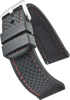 - Compatible with Regular & Smart Watch Bands ALPINE logic Sporty Premium Soft Silicone Adjustable Watch Band - Replacement Rubber Watch Bands for Women & Men - Waterproof Quick Release Watch Straps 
