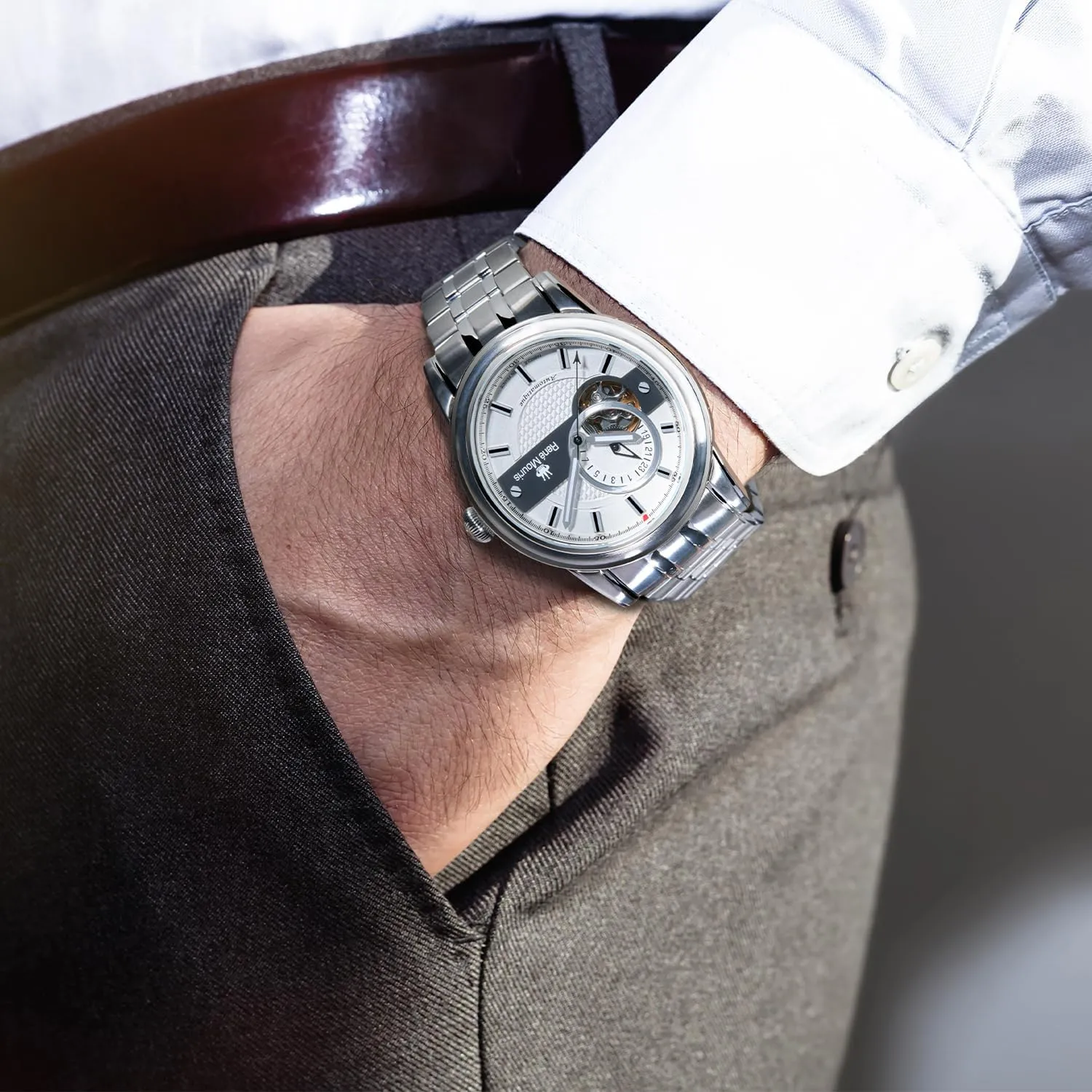 - Sapphire Coated Mineral Crystal - 100M Waterproof Wrist Watches with 316L Stainless inanimate Oregon board compute Steel Band. Ren�� Mouris Orion Automatic Watches for Men - 44MM 316L Stainless Steel Watch 
