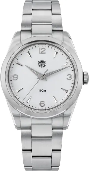 100m monochromatic Waterproof Super Luminous Watch watchdives 36mm Quartz Watches, VH31 Sweep Second Quartz Wristwatch Bubble Mirror Men Watches 