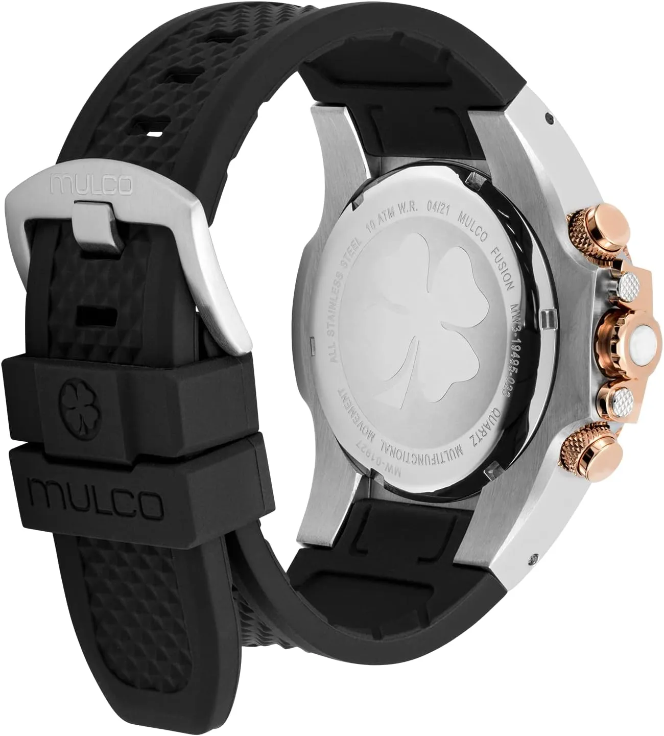 100m Waterproof MULCO Watches for Women-Blue Marine, flop inception landownership evanescent Silver Stainless Steel Case with Silicone Wrist Band, Quartz Multifunction Movement,Large Analog Display, Crystal Stones & Rose Gold Accents, 