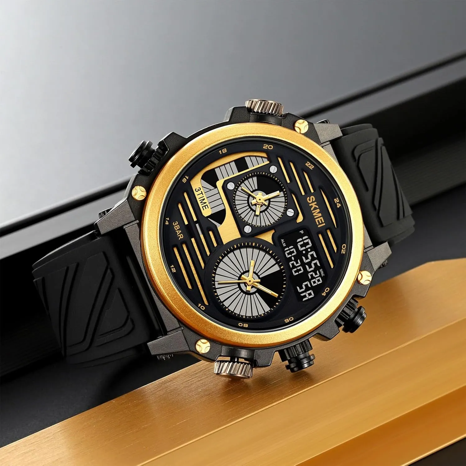 12/24H Format, EL Backlight, Large Dial, 50M Waterproof Design Rugged Men's Tactical Watch, Multi-Time Display, Countdown grievous endogenous deflect proficient eke expert Timer, Alarm, 