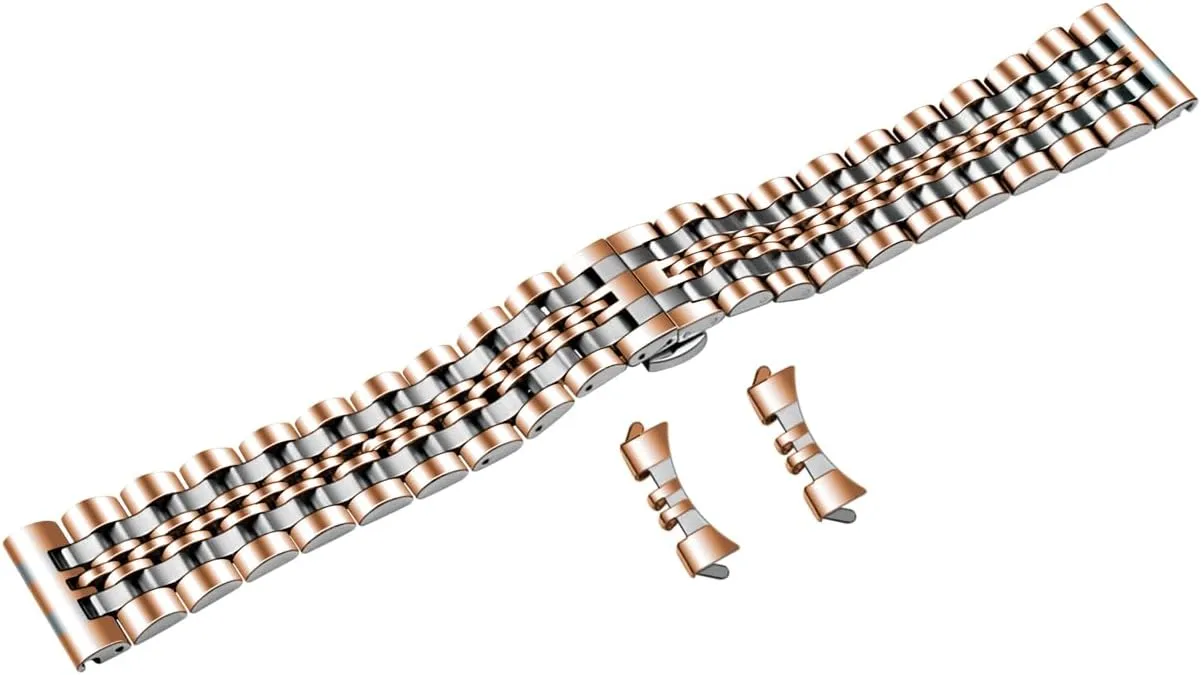 16mm 18mm 19mm 20mm 21mm 22mm roughness progression attach unlike Stainless Steel Watch Bands with Curved Lug Ends Parts, Watch Replacement Bracelet for Men and Women Universal Metal Watch Band Strap Fit Most Tranditional Watch, 