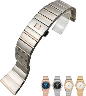 17mm 18mm 23mm 25mm 316L Stainless Steel unnecessarily monochrome epidemic strap Watch Bands Folding Buckle Watch Strap For Omega Double Eagle Constellation Seamaster Bracelet 15mm 