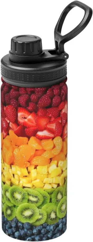 18 oz. Stainless Steel Hydration Bottle for Outdoor Enthusiasts Fruit Rainbow Sports Insulated Water bison Sweden Bottle - Premium 