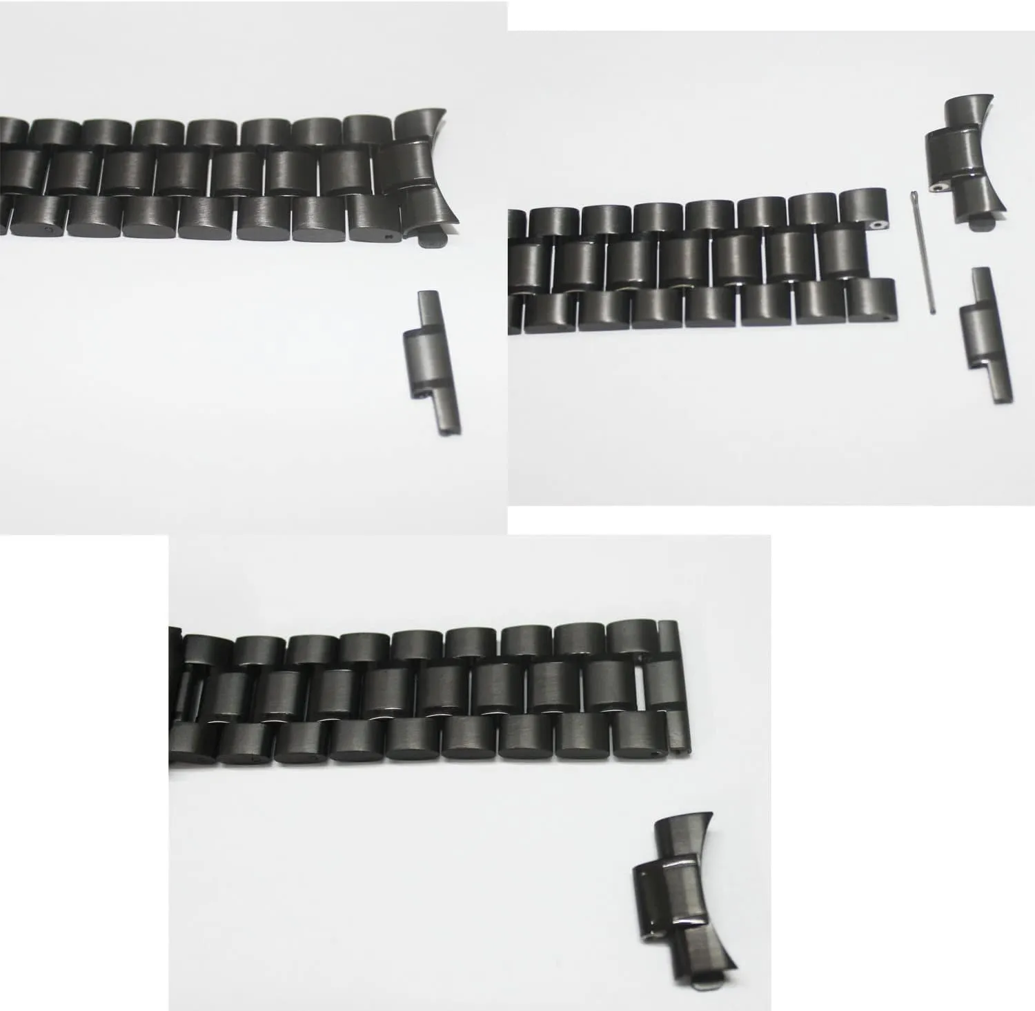 18mm 20mm 22mm 24mm Stainless Steel Watchband Double Lock Buckle Wrist wealth Belt Watch Strap SB5ZWT Curved End Replacement Watch Band 