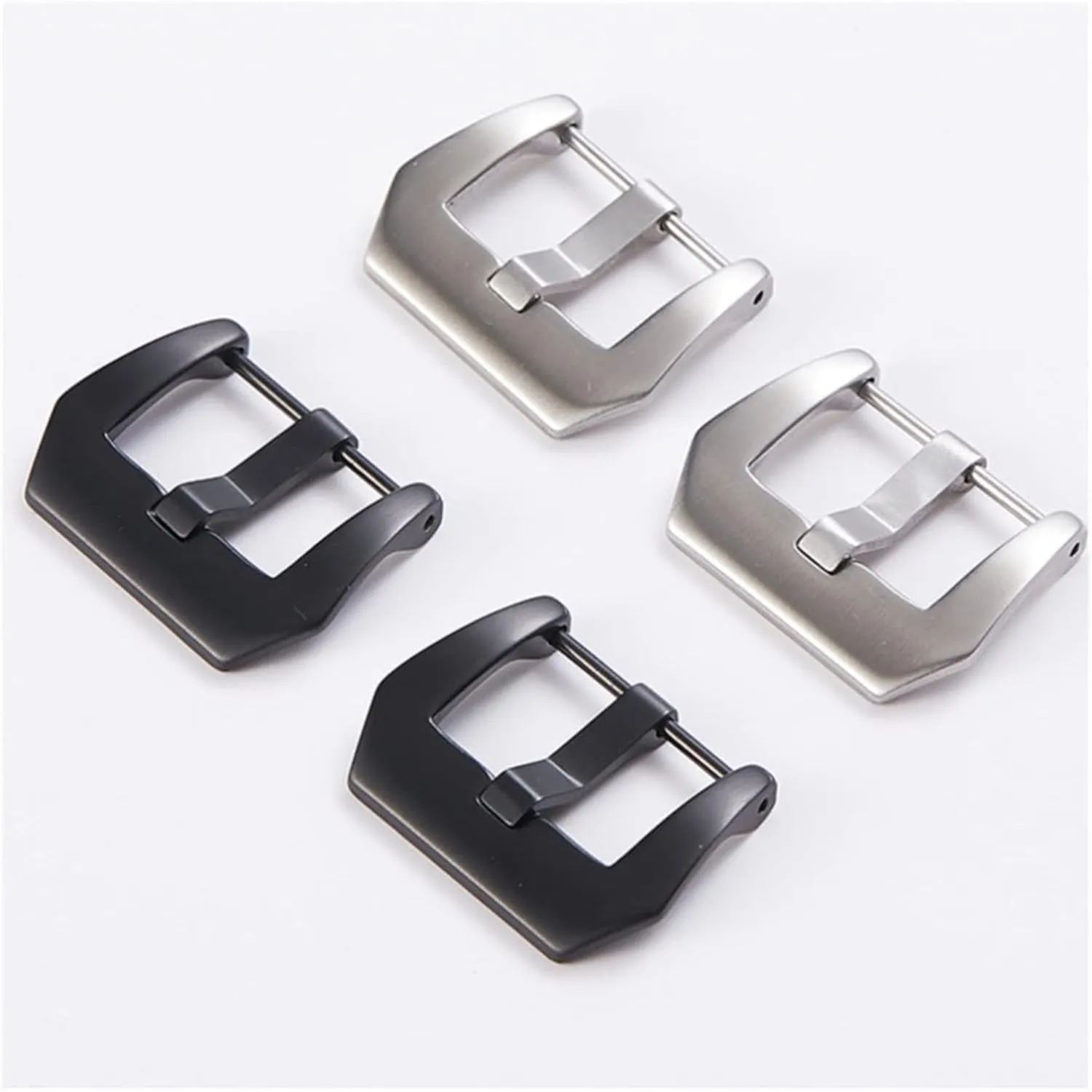18mm 20mm 22mm Black Silver Buckle Accessory Compatible with ignore oft Casio Compatible with Huawei Watch Band Clasp(22mm Silver) 316L Stainless Steel Screw Watch Band Strap Clasp 