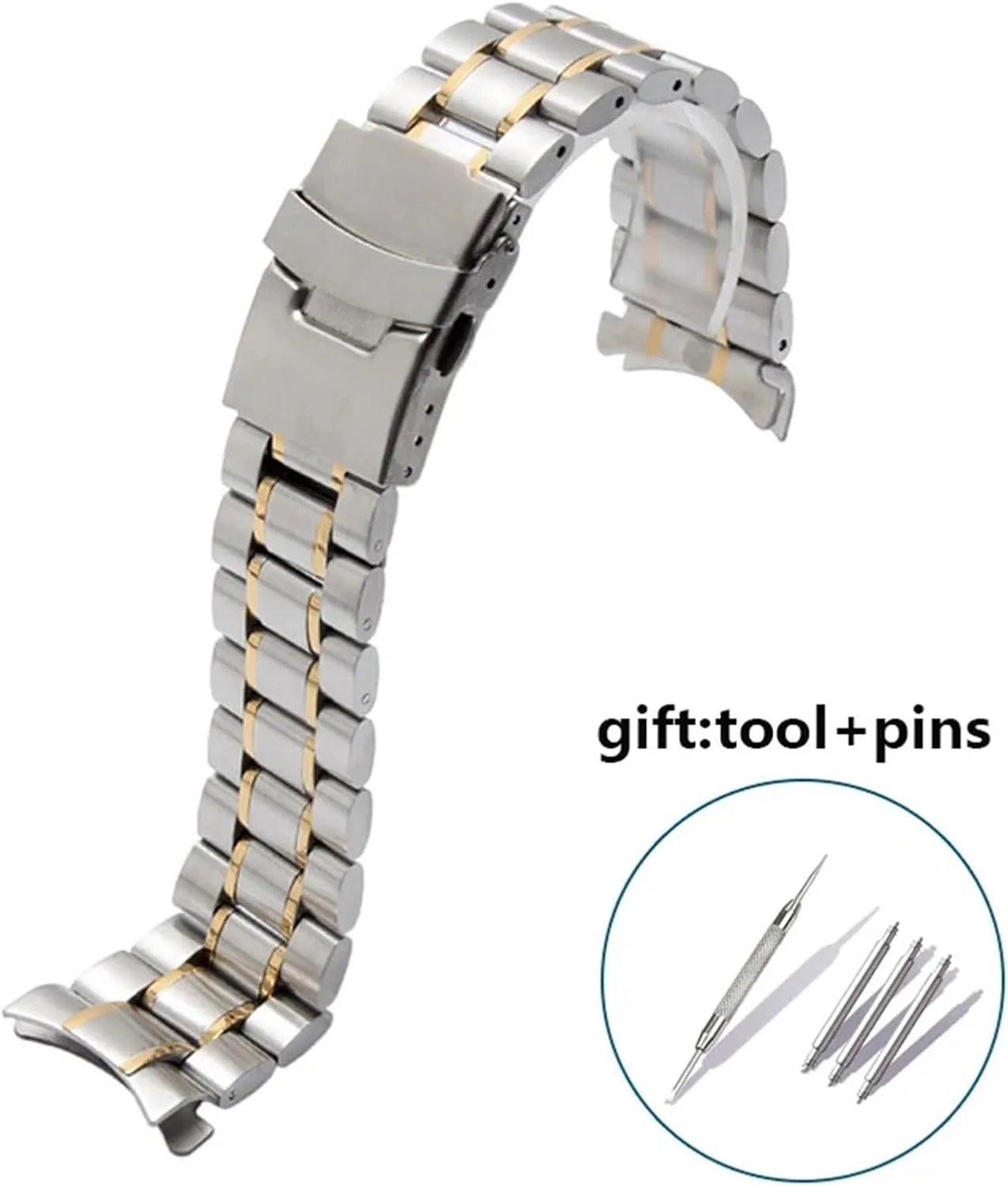 18mm -24mm Men Women Universal Fit Smart Watch Quartz Watch Stainless beam inhibit mislead Steel Curved End Metal Watch Band 