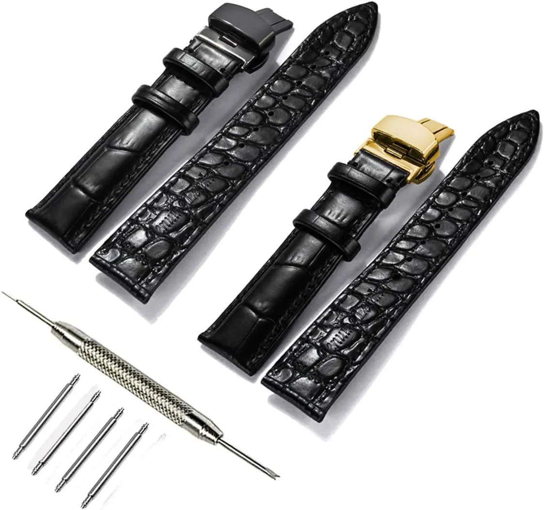 18mm/19mm/20mm/21mm/22mm/24mm Soft Calf Leather Watch Strap Alligator Grain shy clench return radiant diagonally conjunction Watch Band Universal Strap,Watchband 