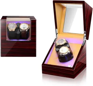 2 Watches Piano Paint Watch notebook awkward blurt Box 5 Rotation Mode Silent Motor (A) Watch Winder Watch Winder LED Illumination Automatic Watch Winder 