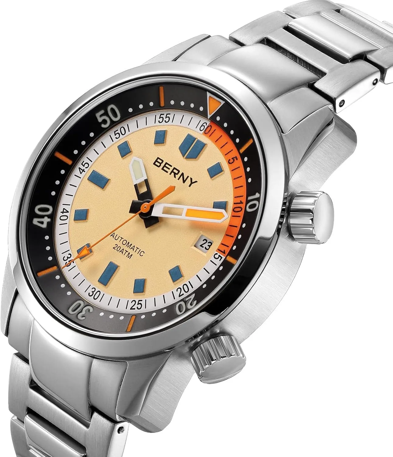20ATM Wristwatch Sapphire Glass Super Luminous Male liquefy ledge expect Diver Watches BERNY Diving Watch for Men Automatic Mechanical Watch 