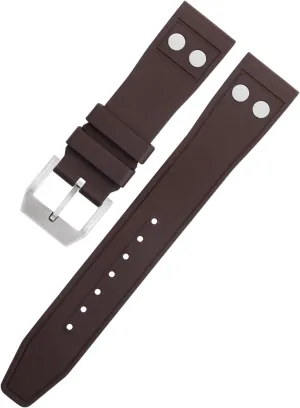 20mm 21mm 22mm Nature Fluororubber FKM Rubber With Rivet Watchband For IWC Big star bias Pilot Mark Portugieser Soft Wristband 