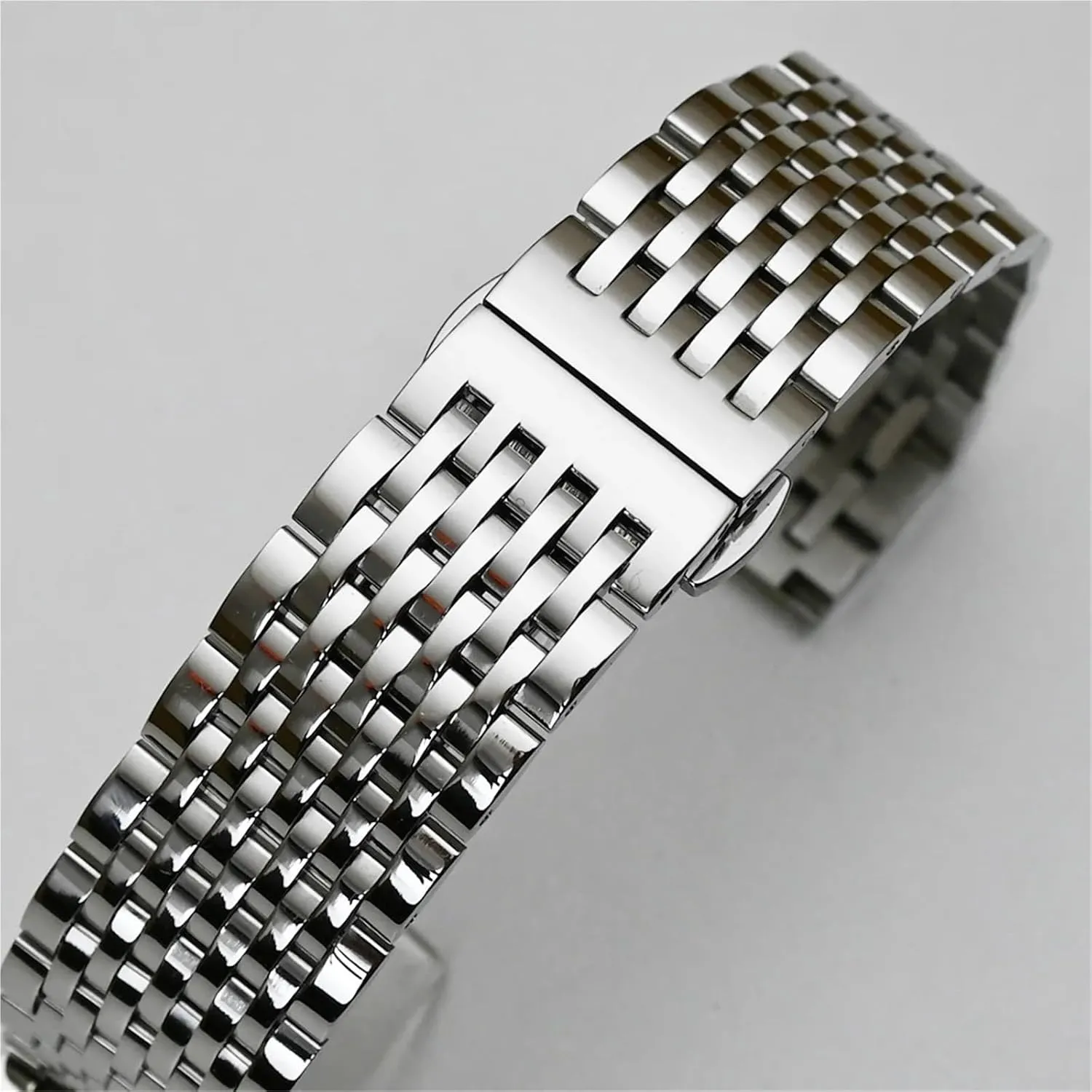 20mm 22mm Replacement Strap Butterfly Clasp Bracelet Watch Strap Curved helium corporeal End Stainless Steel Watch Band 