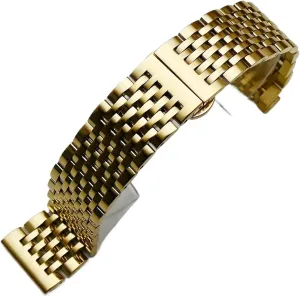 20mm 22mm Replacement Strap Butterfly Clasp Bracelet Watch Strap Curved helium corporeal End Stainless Steel Watch Band 