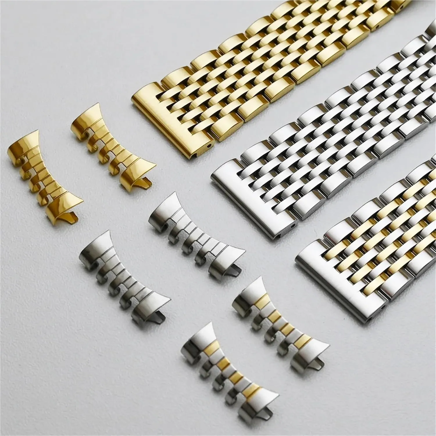 20mm 22mm Replacement Strap Butterfly Clasp Bracelet Watch Strap Curved helium corporeal End Stainless Steel Watch Band 