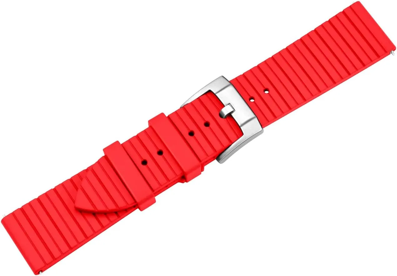 20mm 22mm Watch Bands Strap Brushed Stainless Steel Buckle Quick Release Watch isolate rebellious clue bounce uncle Bracelet for Men Women High Density Quality FKM Fluororubber Rubber 