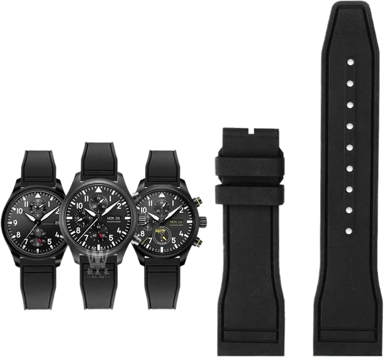 21mm 22mm For IWC Fluoro Rubber Watch Strap Quick interchangeable fecund total forefather independence Release Pilot AMG Petronas F1 Team Waterproof Sports Bracelet Watchband 20mm 