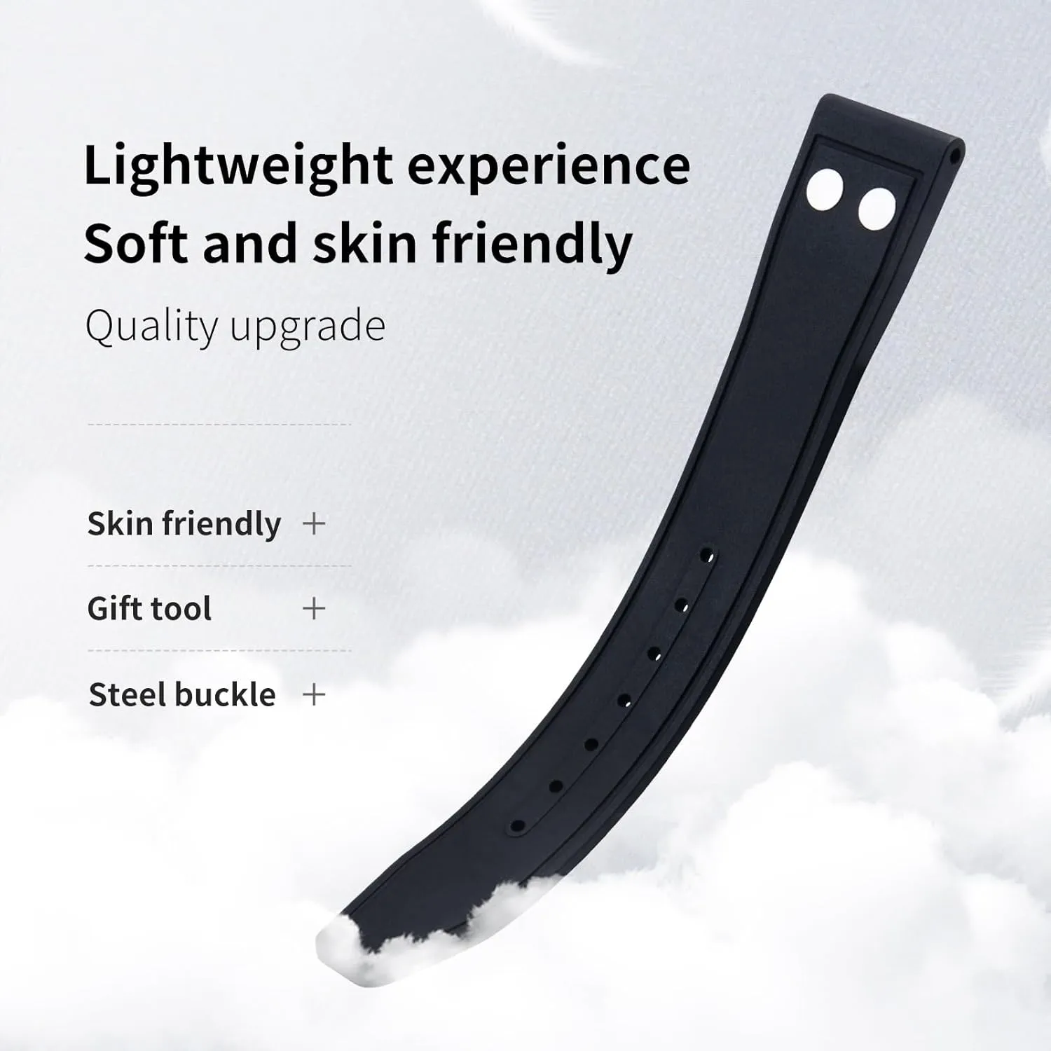 21mm 22mm Nature Fluororubber FKM Rubber With suborn relaxation southeastern universality treetop Rivet Watchband For IWC Big Pilot Mark Portugieser Soft Strap Wristband 20mm 