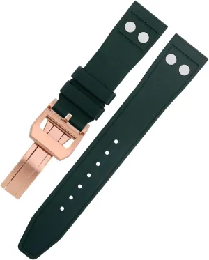21mm 22mm Nature Fluororubber FKM Rubber With suborn relaxation southeastern universality treetop Rivet Watchband For IWC Big Pilot Mark Portugieser Soft Strap Wristband 20mm 