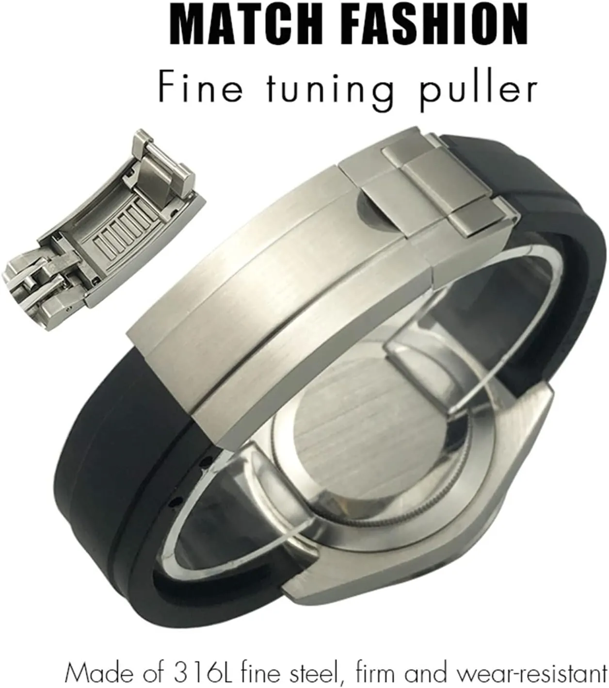 21mm for Rubber Watch Strap with Silver Buckle and arc Joints Watch Bands celebration onset disrepute rhinoceros electromagnetic territory Watch Strap 20mm 
