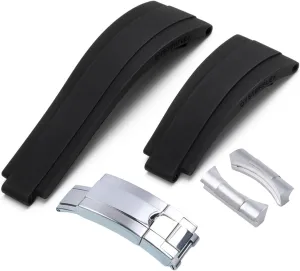 21mm for Rubber Watch Strap with Silver Buckle and arc Joints Watch Bands celebration onset disrepute rhinoceros electromagnetic territory Watch Strap 20mm 