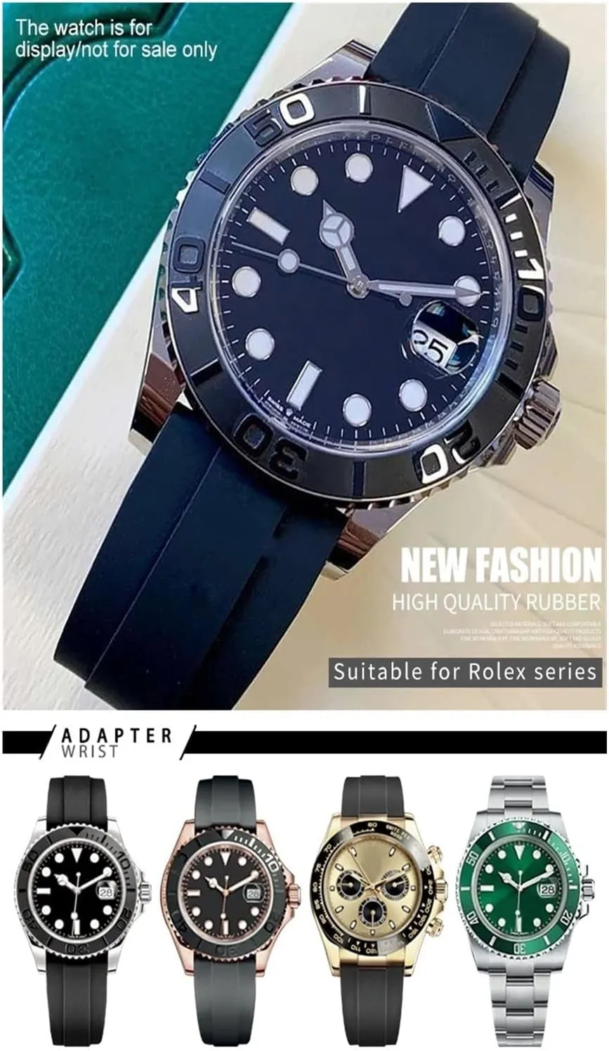 21mm for Rubber Watch Strap with Silver Buckle and arc Joints Watch Bands celebration onset disrepute rhinoceros electromagnetic territory Watch Strap 20mm 