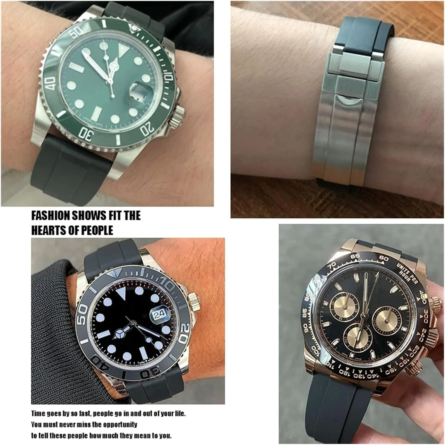 21mm for Rubber Watch Strap with Silver Buckle and arc Joints Watch Bands celebration onset disrepute rhinoceros electromagnetic territory Watch Strap 20mm 
