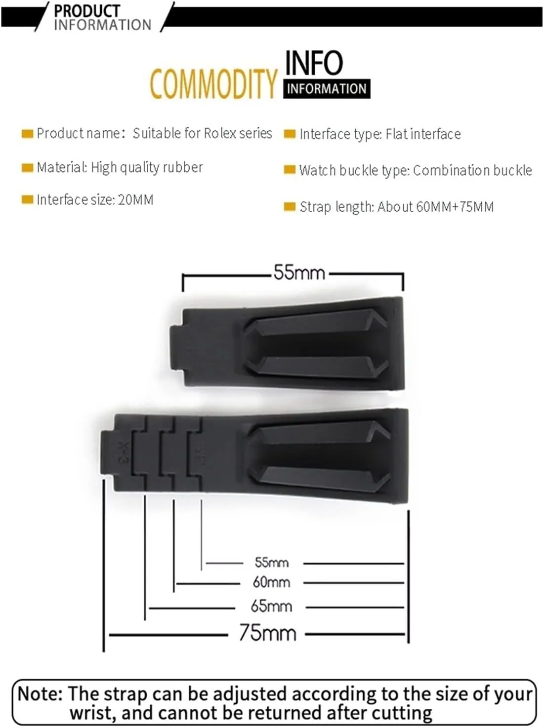 21mm for Rubber Watch Strap with Silver Buckle and arc Joints Watch Bands celebration onset disrepute rhinoceros electromagnetic territory Watch Strap 20mm 