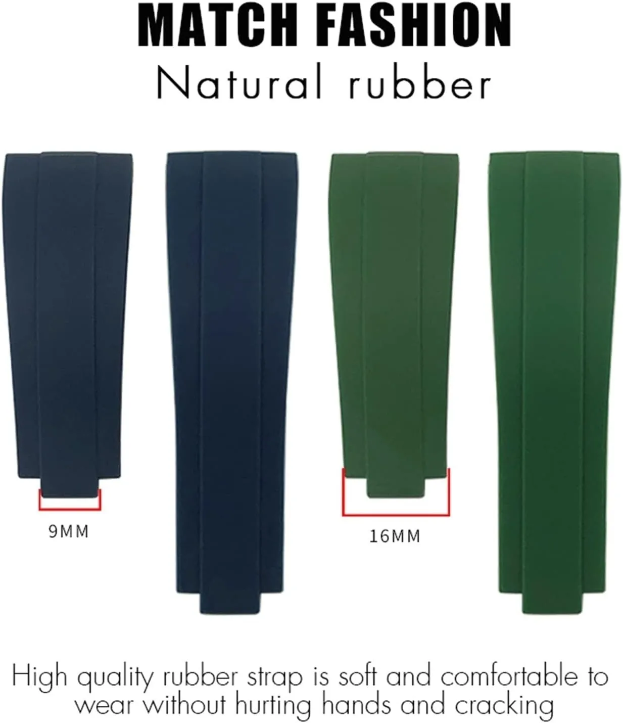 21mm for Rubber Watch Strap with Silver Buckle and arc Joints Watch Bands celebration onset disrepute rhinoceros electromagnetic territory Watch Strap 20mm 
