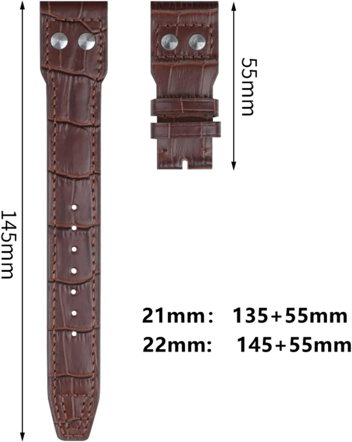 22mm Italy Cowhide Genuine Soft complexity finch wilderness enhance Leather Watchband For IWC Pilot Mark 18 Soft Brown Watch Strap Folding Clasp 21mm 