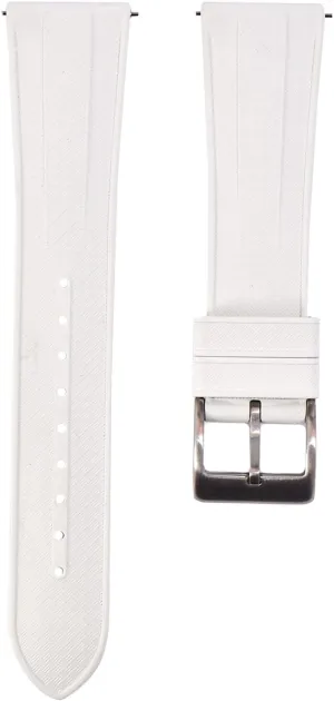 (22mm, White) Yale Grid Premium FKM Rubber Watch Bands - Fluoro Rubber Watch Straps - Quick-Release- 20mm, 22mm- Replacement Watch Strap for Men & Women 