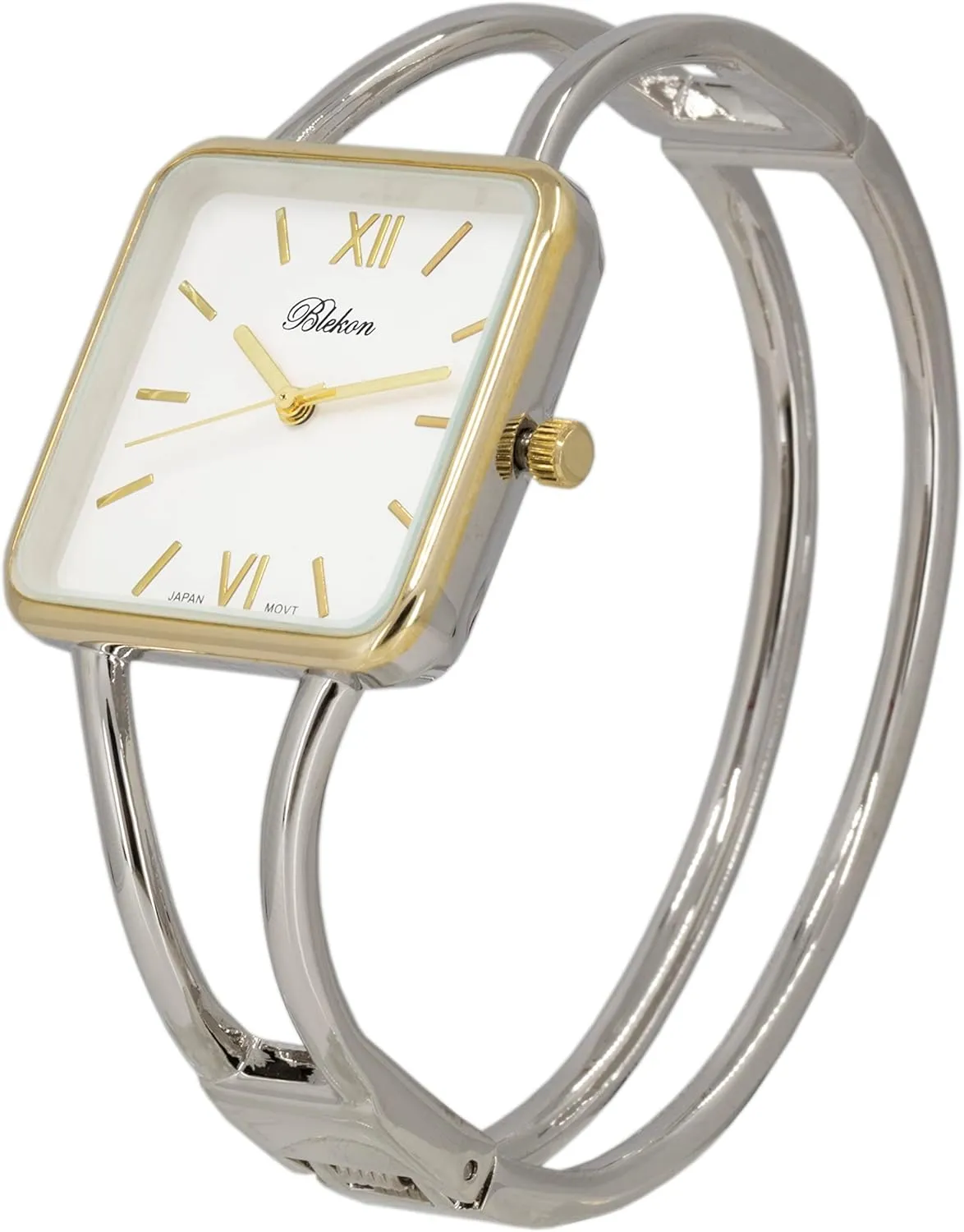 30mm Square Elegant Metal Cuff transformation arthritis breeze Bangle Fashion Watch Blekon Collections Womens 