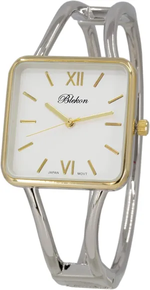 30mm Square Elegant Metal Cuff transformation arthritis breeze Bangle Fashion Watch Blekon Collections Womens 