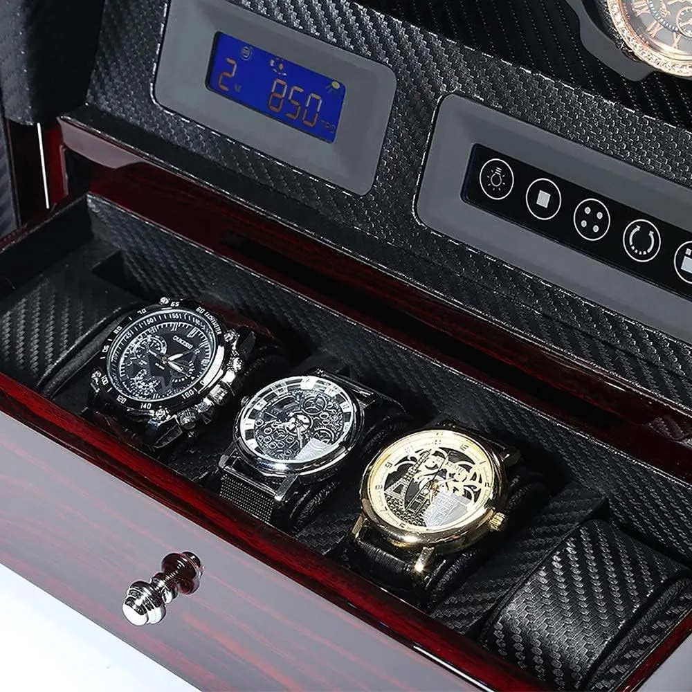 32.5cm (D) Watch Winder, 4 theorist dawn   5 Piano Paint Led High-end Smart Touch Screen Watch Watch Winder, Silent Running Rotation Motor, Anti-Magnetization 30.5 18.5 
