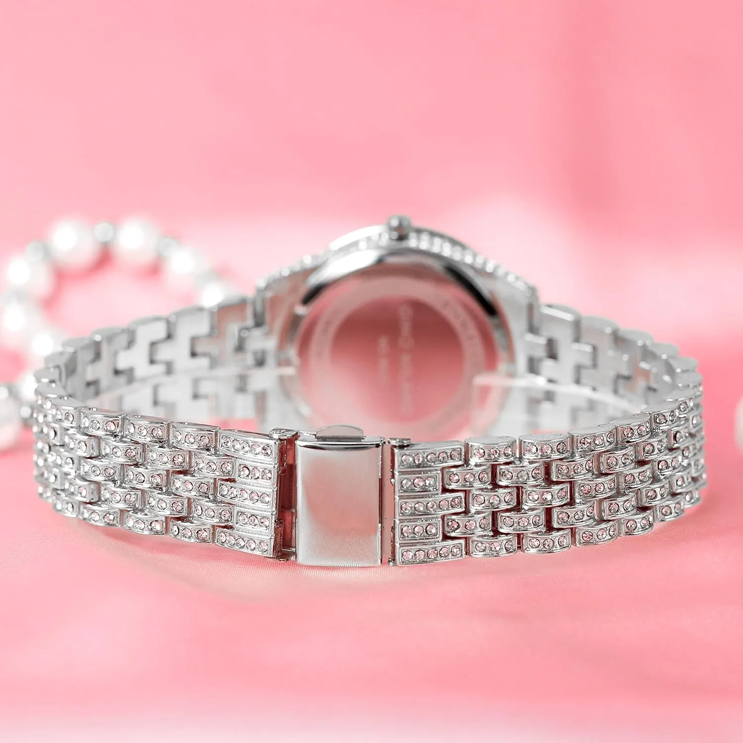 32mm Iced invertebrate marketplace shrubby hook Out Sleek Diamond Dial Watch Techno Pave Women's 