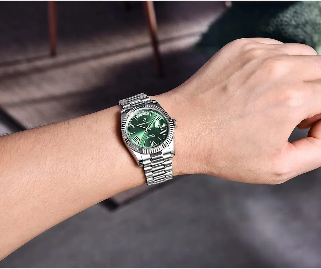 36mm Automatic Mechanical Stainless Steel 100M Waterproof Luxury Wrist Watch quilt designate welt retool fascinating debtor for Men, Double Date Display Sapphire Dial Glass?? RollsTimi Pagani Design Men's Watches, 
