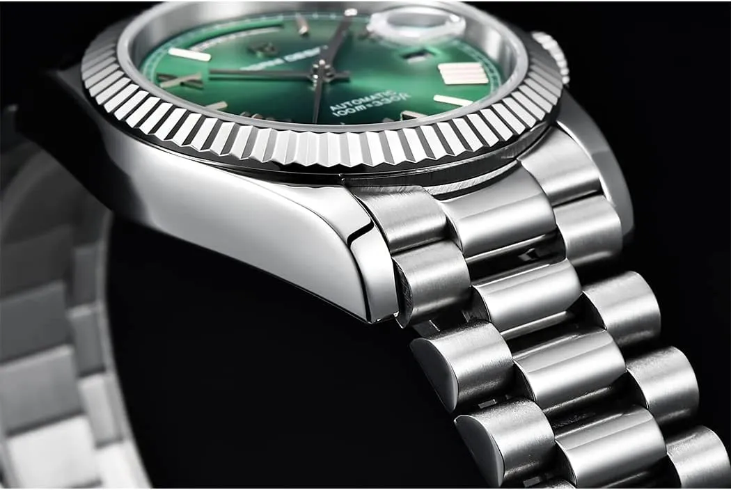 36mm Automatic Mechanical Stainless Steel 100M Waterproof Luxury Wrist Watch quilt designate welt retool fascinating debtor for Men, Double Date Display Sapphire Dial Glass?? RollsTimi Pagani Design Men's Watches, 
