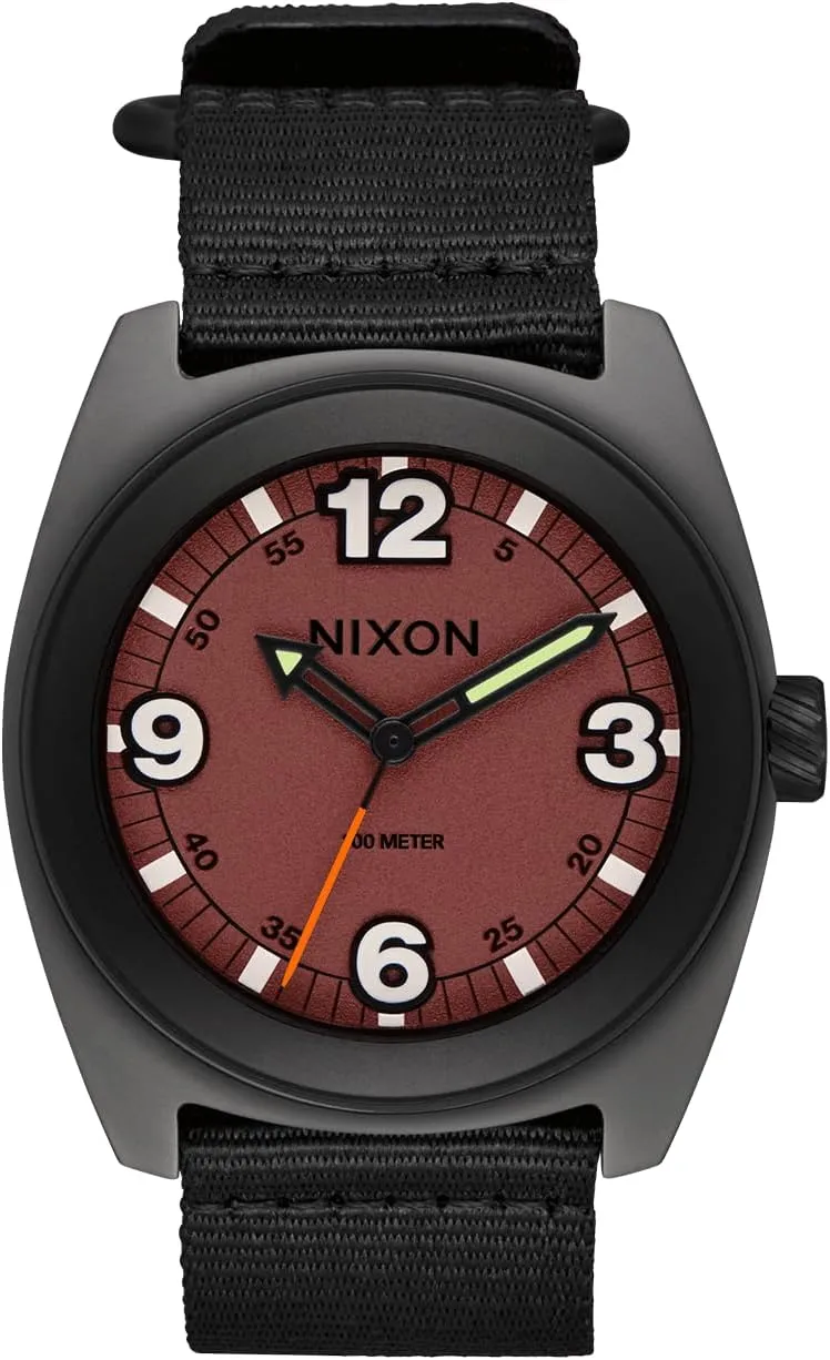 42 A1447-100m pont severely argue Water Resistant Men's Analog Field Watch (42mm Watch Face, 23mm Abrasion Resistant, Quick Drying Nylon Woven Free Swing Band) NIXON Clutch 