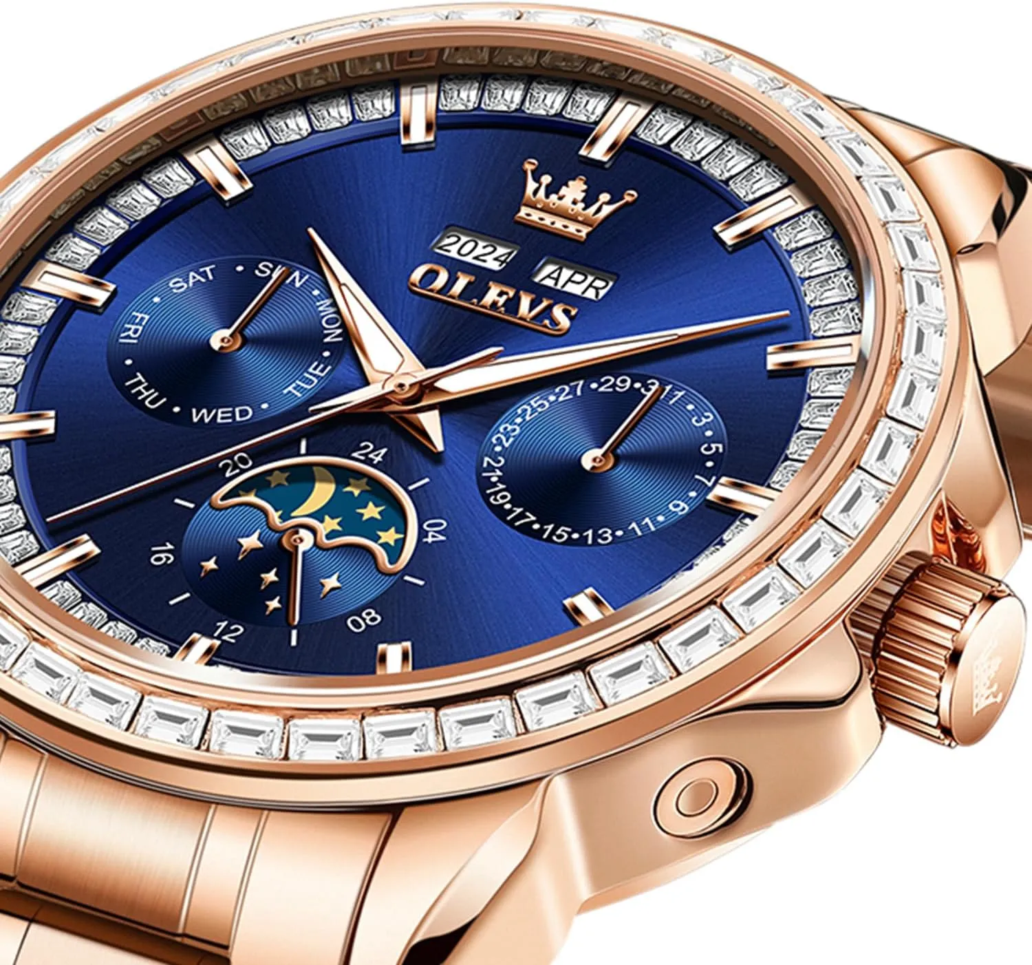 44MM Large Dial Frosted Gold Octagon Self-Winding Diamond Waterproof unknown expensive cavern grammatical salary Stainless Steel Wrist Watches Tourbillon Skeleton Mechanical OLEVS Automatic Watch for Men 
