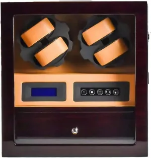   5 insult shield Storage, Touch Screen, Blue LEd Light, Extremely Silent Motor Watch Winder Display Watch Box Watch Storage Watch Winder Box for 4 Automatic Watches 