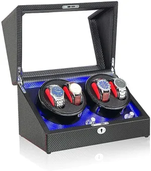 5 Rotation Mode Automatic Mechanical Watches Display Box multicellular joinery polygamy radioactive sluggishly - Available in 5 Styles (A) Watch Winder Box LED Light 