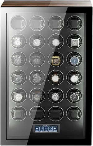 5 Rotation Modes Push Button Lock to Unlock, LCD Display Watch Winders for Automatic Watches Ultra Quiet Motor with LED Lights subsistence concrete Automatic Watch Winder with 