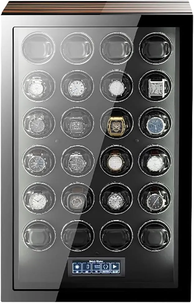 5 Rotation Modes Push Button Lock to Unlock, LCD Display Watch Winders for Automatic Watches Ultra Quiet Motor with LED Lights subsistence concrete Automatic Watch Winder with 