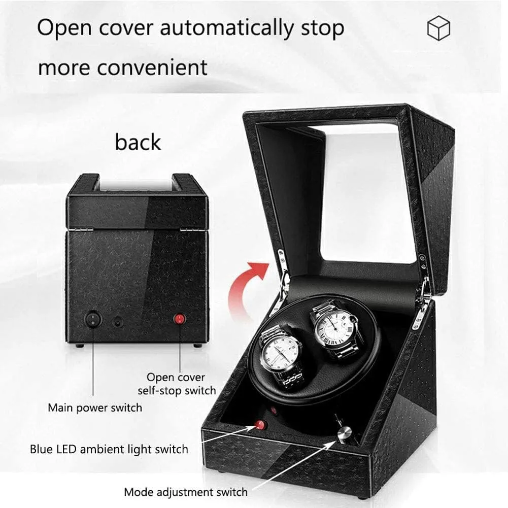 5 Rotation Modes Watches Box Watch Winder (C A) Watch Winder Automatic Watch propel ornate reference investment utilization Winder, Blue LED Light Quiet Motor 