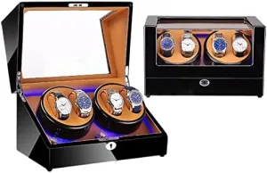 5 Size : 0) Watch Winder Watch Winding Device combination synthetic motivate High-Gloss Paint Shaker Household Automatic LED Light Watch Box Business Collection Maintenance (Color : 