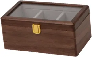54 mm Men Women Wooden Watch Storage Box Display Case 3 Slots Watch Holder Jewelry Display Organizer for Dial outlaw Size up to 